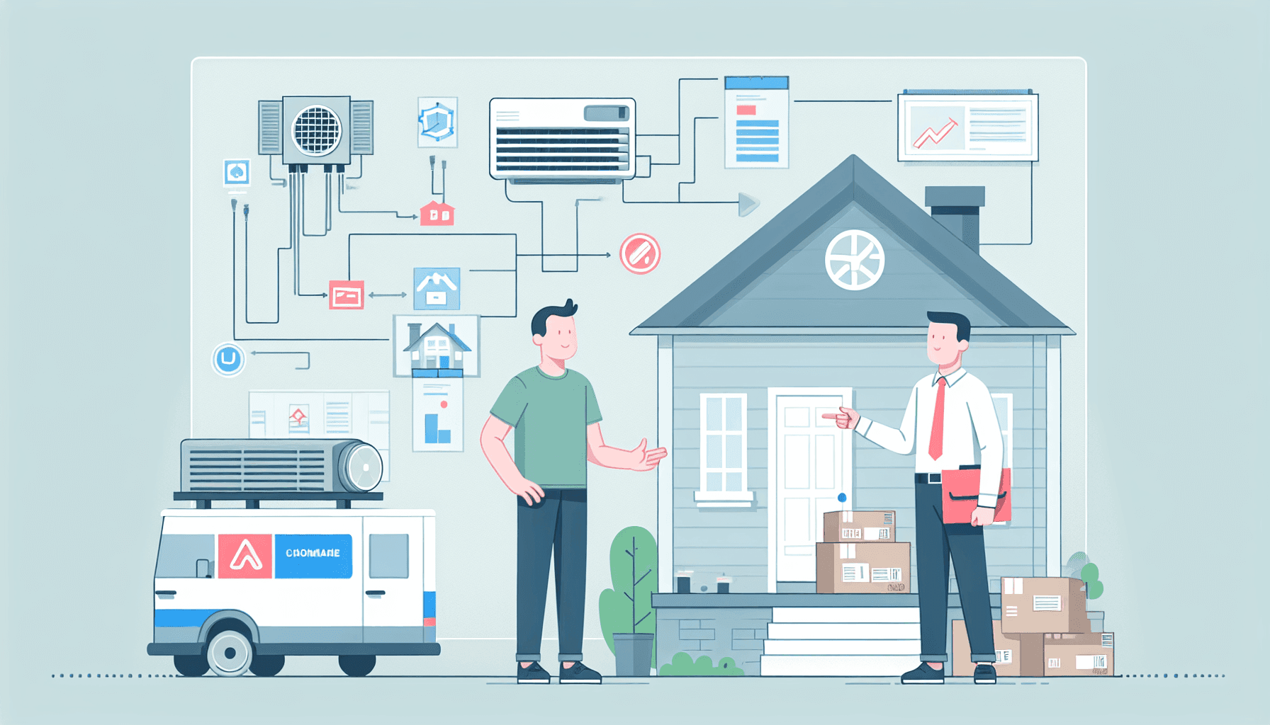 Homeowner comparing HVAC systems